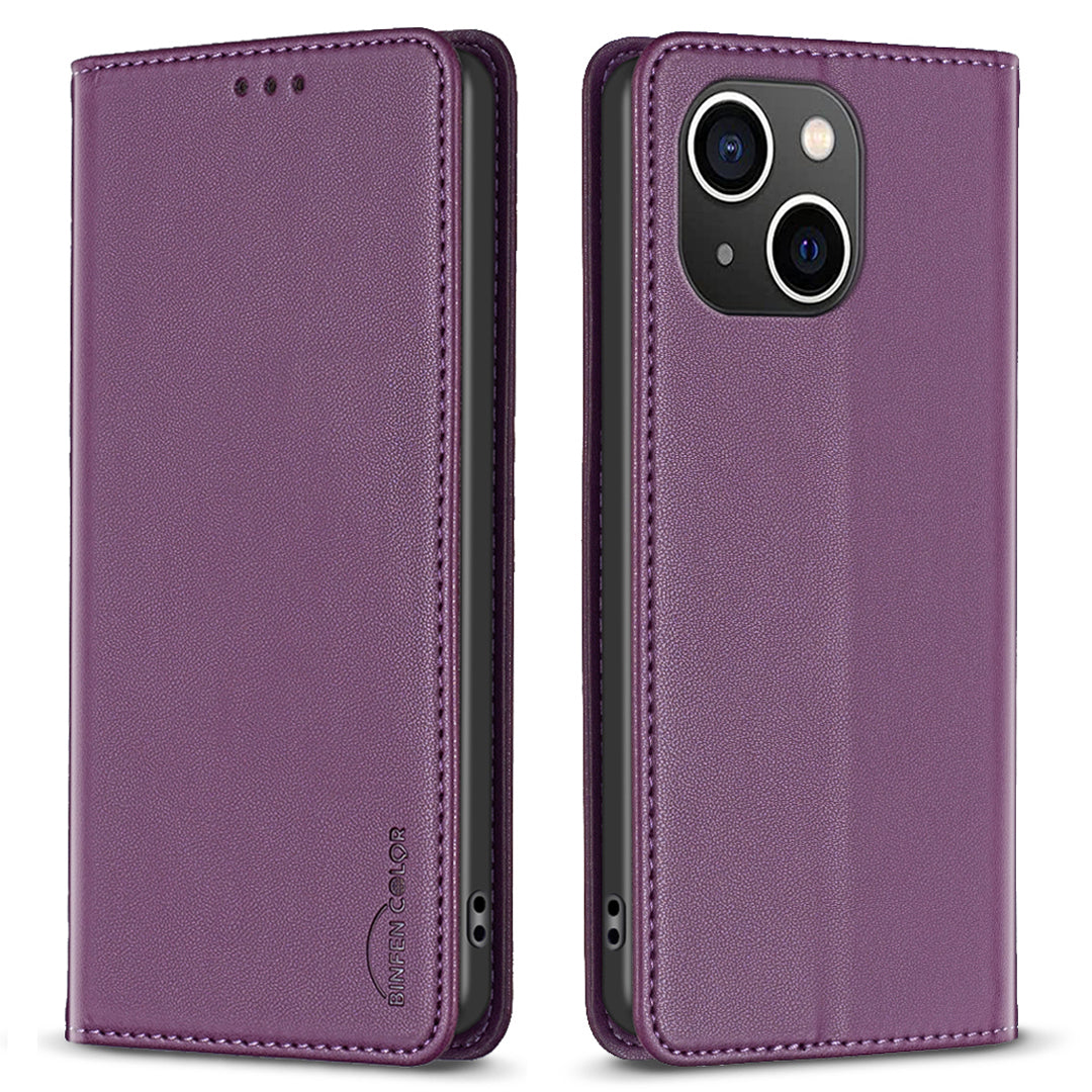 BINFEN COLOR BF18 Card Holder Phone Cover for iPhone 13 14 PU Leather + TPU Stand Phone Case BINFEN COLOR BF18 Card Holder Phone Cover for iPhone 13 14 PU Leather + TPU Stand Phone Case
